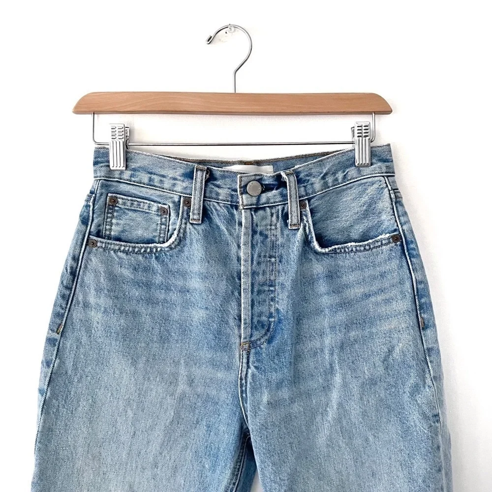 Denim Forum | Joni High Rise Loose Jeans Size 23 Distressed Light Wash Aritzia - Picture 5 of 12